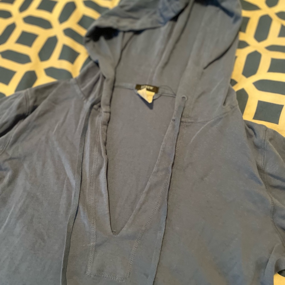 JCrew blue washout swimsuit cover up. Hooded. Sz M